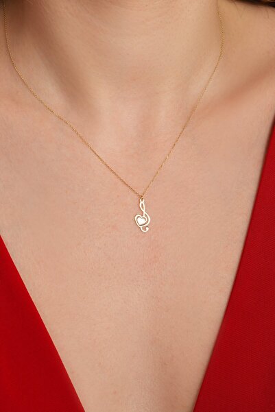 Kolyecik 14 Ayar Altın Nota Kolye