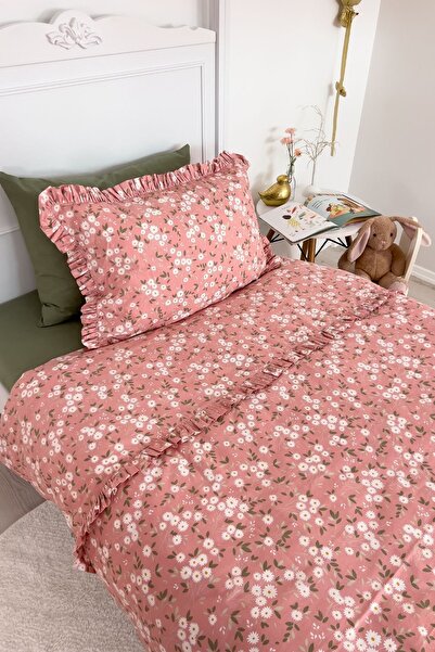 PAMUKA طقم غطاء لحاف مفرد 4 قطع - زهور