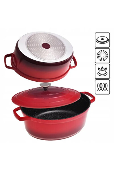 Kamille KM-4469 Αλουμινένια κατσαρόλα με καπάκι, Αντιολισθητικό, 6 λίτρα, 31x...