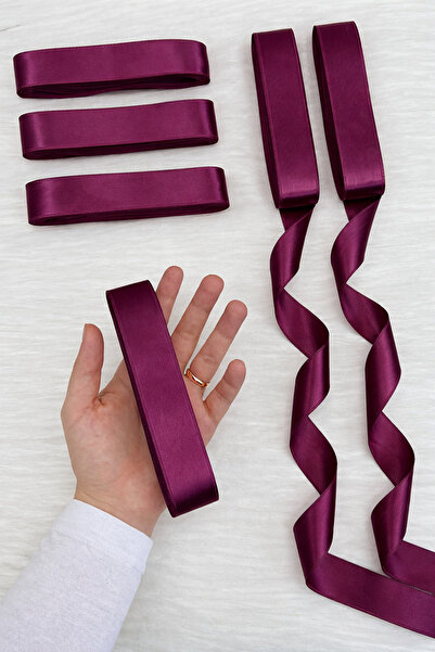 ZEYMERADE شريط ساتان بلون البرقوق 3 سم 10 متر، زينة هدايا لحفلات الزفاف والخط...