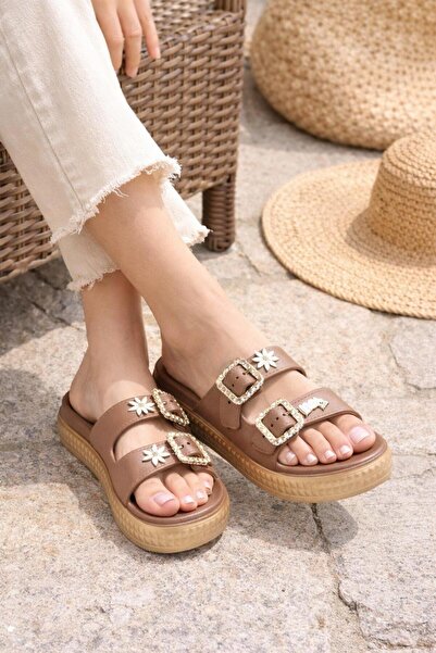 MODAONN Премиум вид: дамски пантофи с капси с камъни и флорални мотиви