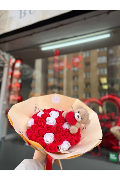 Buchetezie Buchet Cadou Femei Buchet Sweetheart cu Trandafiri de Săpun