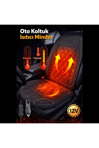 caralp مدفأة مقعد السيارة، وسادة مقعد مسخنة تلقائيًا مع منفذ ولاعة وضبط للحرا...