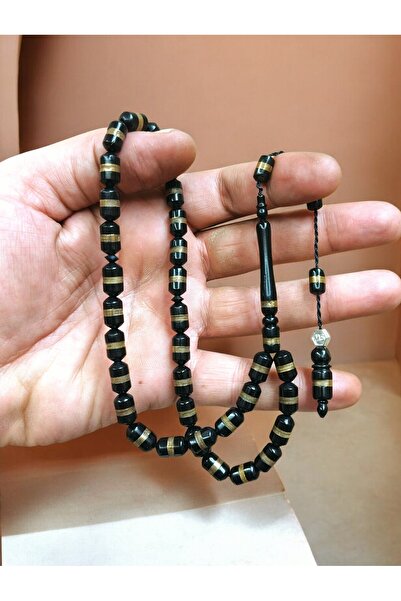 İnan Tesbih 7X11.5 mm Kuka Yellow Brass Wrapped Capsule Cut Signed Model Pray...