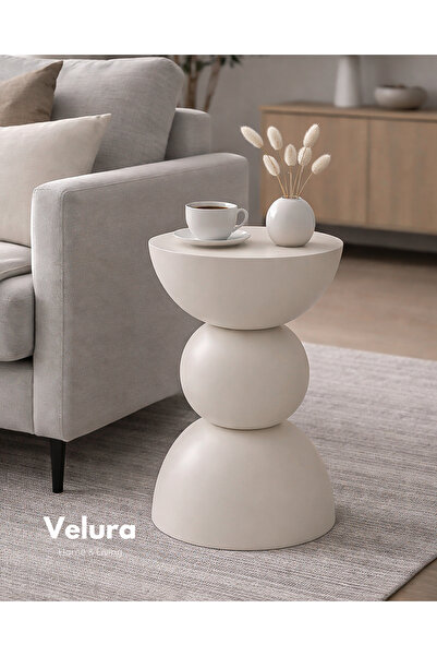 Velura Home & Living Maco Yan Sehpa - Krem