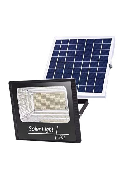 Solar Lampă Solară de Exterior 200W cu Proiector, 54 LED SMD, Telecomandă și ...