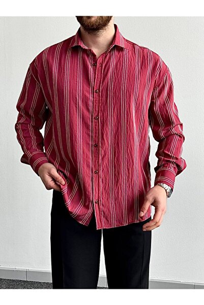 Rabona Fashion Wrinkled Textured Men's Shirt