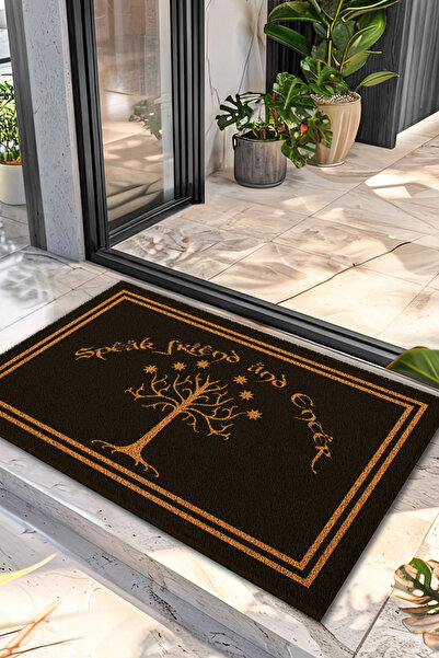 Decovetro Koko Paspas Yüzüklerin Efendisi Gondor Ağacı Desenli Koko Kapı Önü Paspası 40 x 60 cm