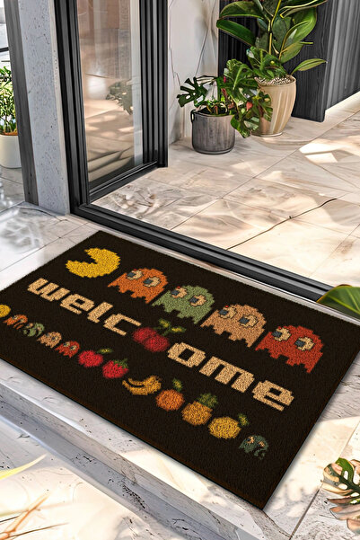 Decovetro Koko Paspas Pac-Man Desenli Koko Kapı Önü Paspası 40 x 60 cm