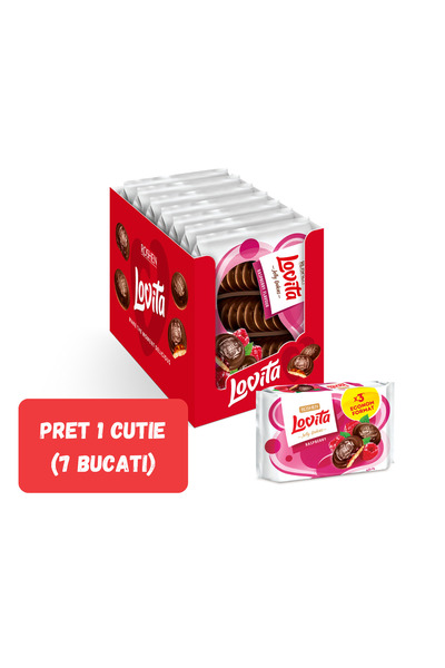 Roshen SET OF 7 PIECES - LOVITA WITH RASPBERRY FLAVOR JELLY FILLING (50%) 420g