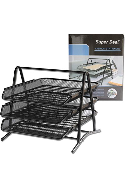 Super deal A Type 3 Layers File Tray-Black Color