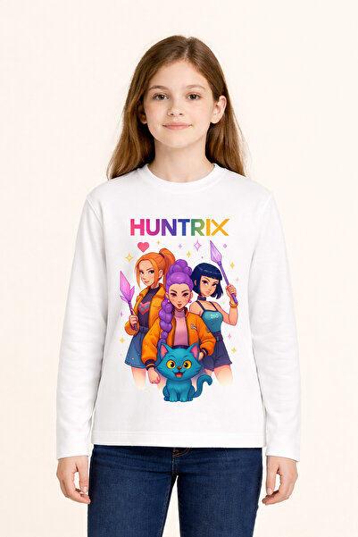 MYADA Tricou pentru copii cu mânecă lungă și imprimeu cu personaje K-Pop Hunt...