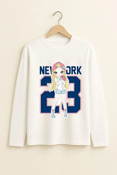 MYADA Tricou pentru copii cu mânecă lungă, imprimat, stil New York, premium 2...
