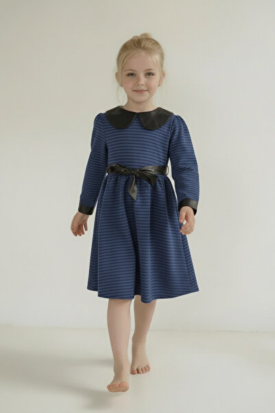 FESSHERA KİDS Rochie pentru fete, cu detalii din piele artificială, guler tip...