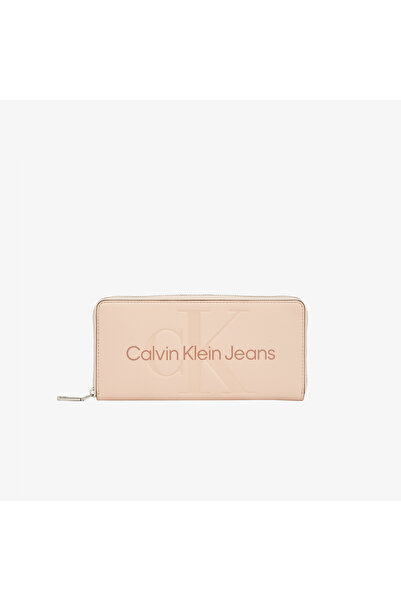 Calvin Klein Sculpted Zip Around Mono Kadın Pembe Cüzdan