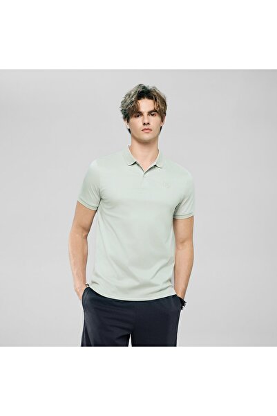 Giordano قميص بولو رجالي ضيق بقصة ضيقة مصنوع من القطن المتشابك بتقنية ليكويد ...