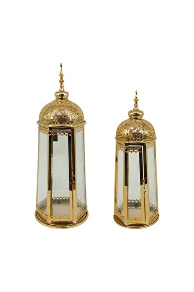 AZOZ MERCHLY طقم فوانيس رمضانية أنيقة مكون من قطعتين