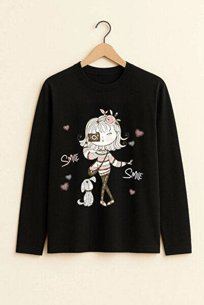 MYADA Tricou pentru copii cu mânecă lungă, imprimat, marca Premium Smile Kaza...