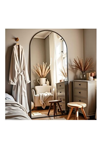Mtanvxay Arched Floor Mirror 80x180cm Durable Iron Frame Wall Mounted or Lean...