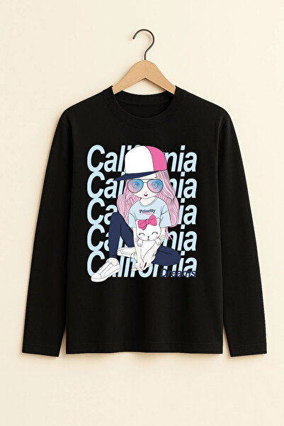 MYADA Premium Παιδικό μακρυμάνικο μπλουζάκι με στάμπα για κορίτσια σε στυλ Κα...