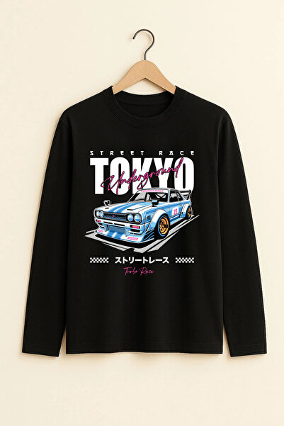 MYADA تي شيرت أطفال فاخر بأكمام طويلة مطبوع عليه طوكيو دريفت 26126