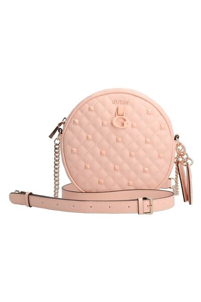 Guess Guess, Rue Rose, Υφασμάτινη Τσάντα, Circle, Ροδακινί, HWQP84, Για Γυναίκες