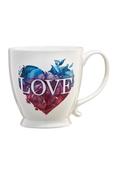 Ambition Love Letters Mug, Porcelain, 480 ml, White/Multicolor