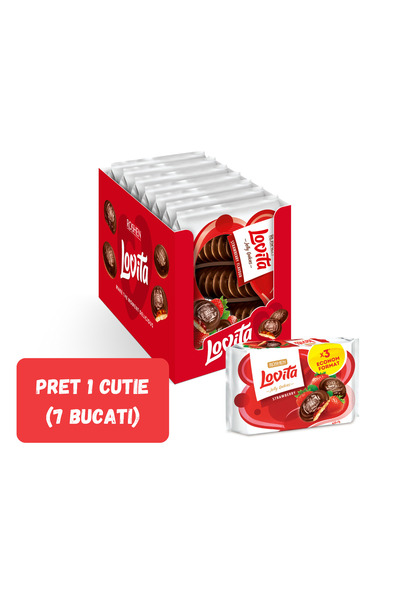 Roshen SET OF 7 PIECES - LOVITA WITH STRAWBERRY FLAVOR JELLY FILLING (51%) 420g