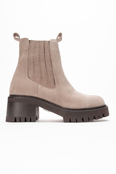 Ataköy Ayakkabı KADIN KALIN TABAN TOPUKLU BOT KUM SUET