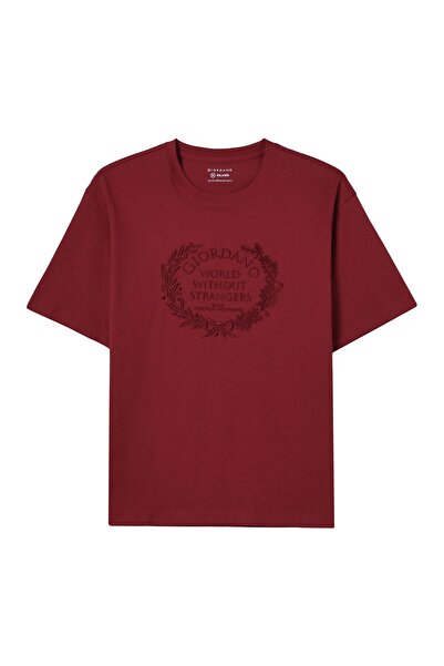 Giordano تيشيرت رجالي بأكمام قصيرة ورقبة دائرية وقصة مريحة ومطبوع