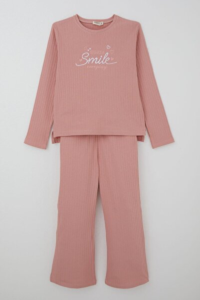 Breeze Girl's Pants Set with Lettering & Heart Embroidery, with Bow Accessori...