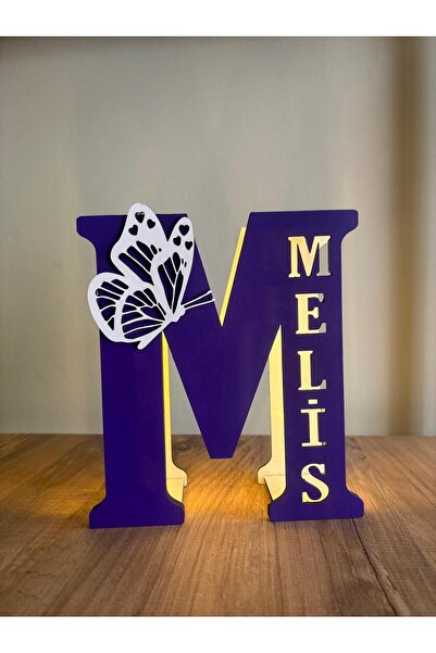 Runc Design Kişiye Özel İsimli LED Işıklı Ahşap Harf Lamba – Baş Harf Tasarım...