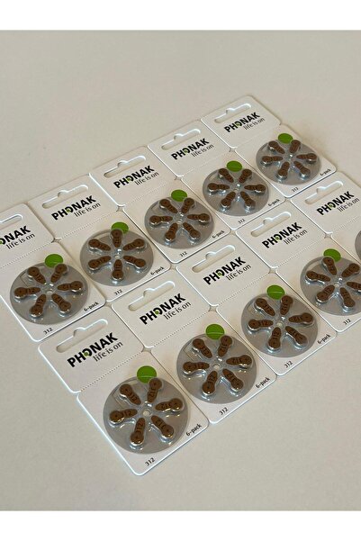 PHONAK 312 Numara İşitme Pili 312 10x6'Lı Paket 60 Adet Pil
