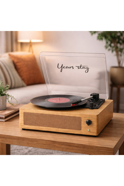 Cosfer Years Stay Açık Kahve Renk Pikap Elektrikli Pilak Çalar – Bluetooth Öz...