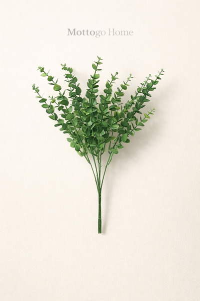 Mottogo Τεχνητό κλαδί ευκαλύπτου – Διακοσμητικό τεχνητό λουλούδι, πράσινο κλα...