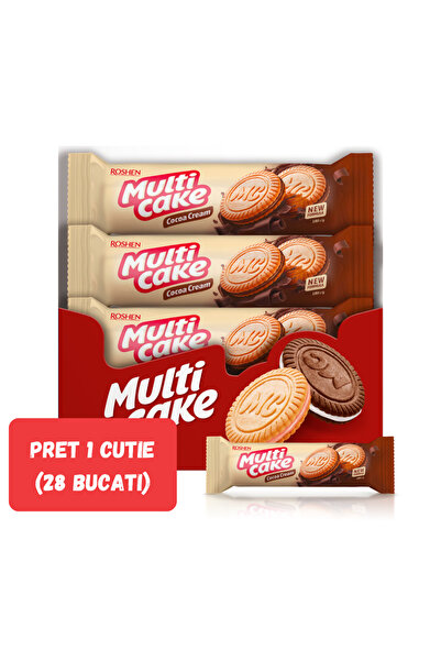 Roshen SET 28 BUCĂȚI Biscuiți "Multicake" cremă de cacao 180g