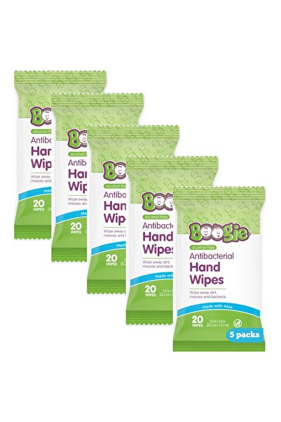 boogie مناديل معقمة لليدين من بوغي، خالية من الكحول، مضادة للحساسية ومرطبة بخ...