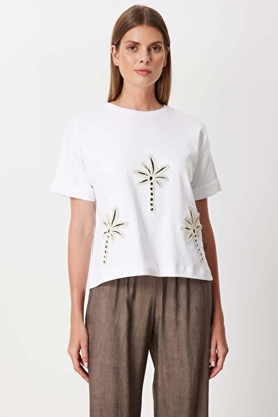 ON Με σχέδιο Μπλουζάκι με λαιμόκοψη σε σχήμα Ο