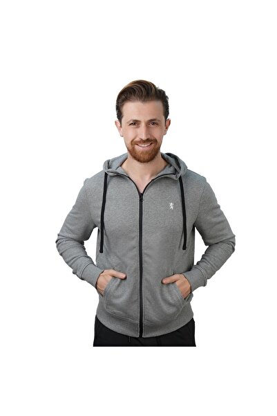 Giordano هودي رجالي بسحاب من قماش تيري الفرنسي قصة ضيقة