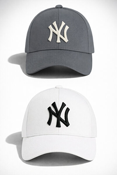 Verahed 2-Pack Ny New York Embroidery Unisex Baseball Black Beige Hat Women's...