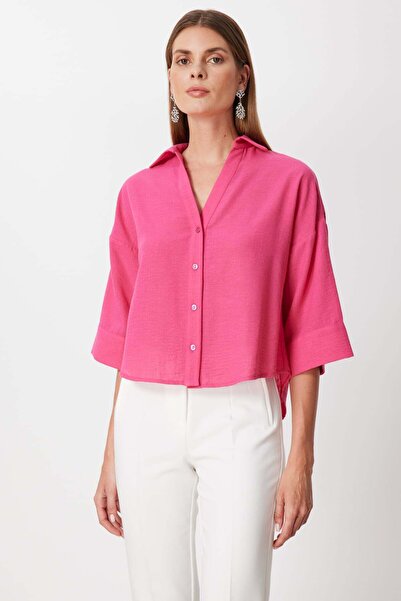 ON Πουκάμισο με γιακά πόλο με τσαλακωτό σχέδιο