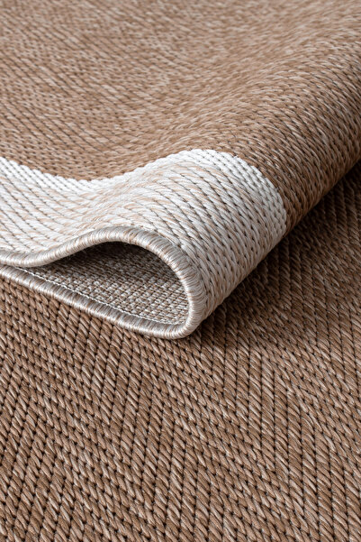 Meta Halı Mt Venüs Sisal Jüt - Bej Bordürlü Modern Dokuma Kilim Hasır Halı
