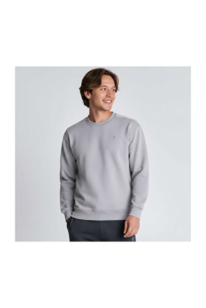 Giordano سويت شيرت رجالي مريح برقبة دائرية مطرز