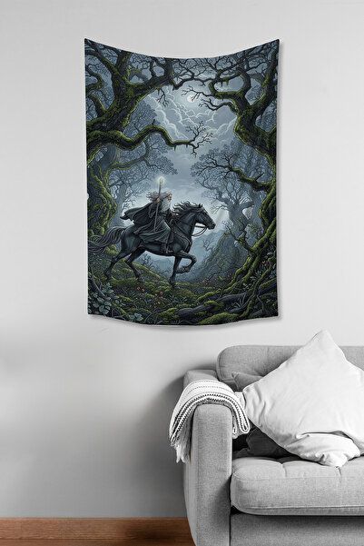 Moud's The Lord of the Rings Grey Gandalf Patterned Wall Covering Wall Tapest...