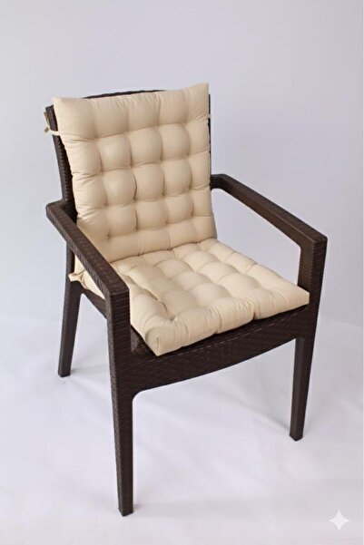 ALTINPAMUK Lotus Luxurious Pofidik Rattan Lotus Chair Cushion 43X93, Beige