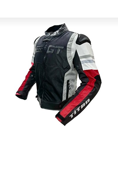 MOTO PARLA Forte Gt Titan Siyah-Kırmızı Motosiklet Motorcu Montu