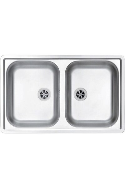 Alveus Chiuvetă de bucătărie cu 2 cuve Line 90 Leinen, 79x50 cm, fără picurat...