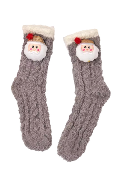 EFAYN.RO Women's socks, warm, soft, accessorized, universal size, gray with S...