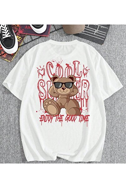 LELVANİ Cool Enjoy the Good Time Printed Bear Tshirt