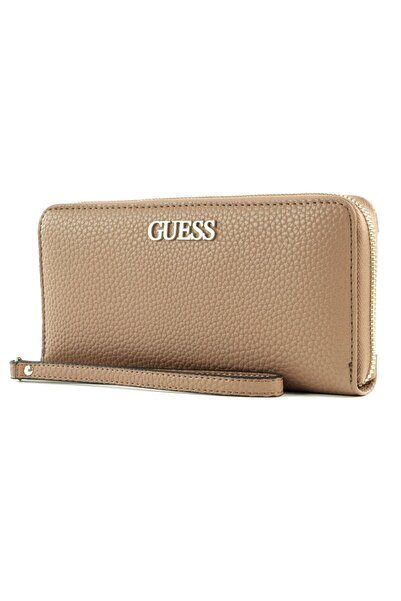Guess Guess, Alby, Υφασμάτινο Πορτοφόλι, SLG Μεγάλο Φερμουάρ, Μπεζ, Για Γυναι...